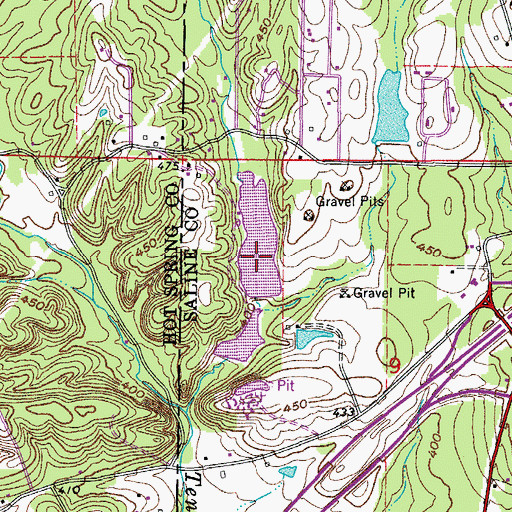 Topographic Map of Dawson Lake Dam, AR