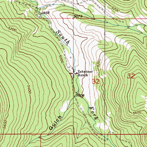 Topographic Map of Zehntner Ranch, MT