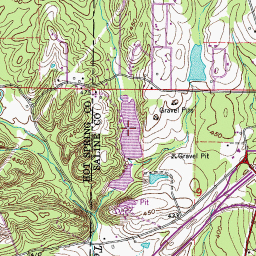 Topographic Map of Dawson Lake, AR