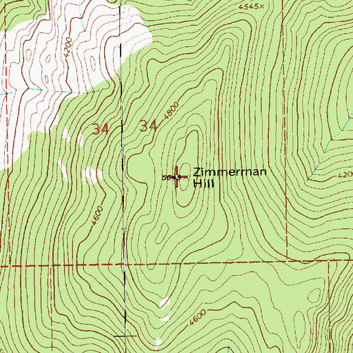 Topographic Map of Zimmerman Hill, MT