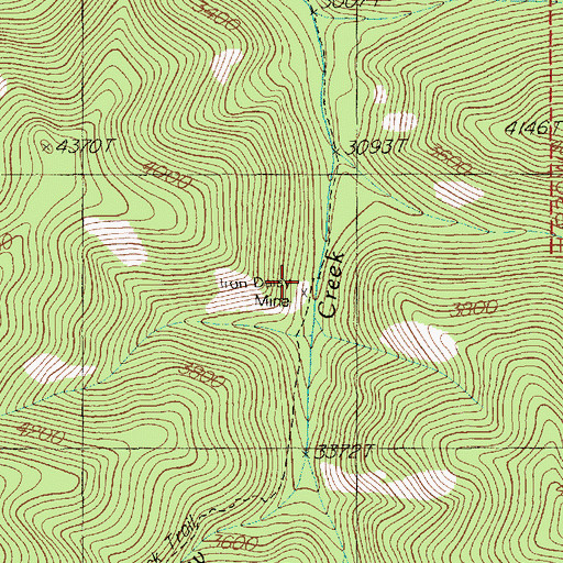 Topographic Map of Iron Daisy Mine, MT