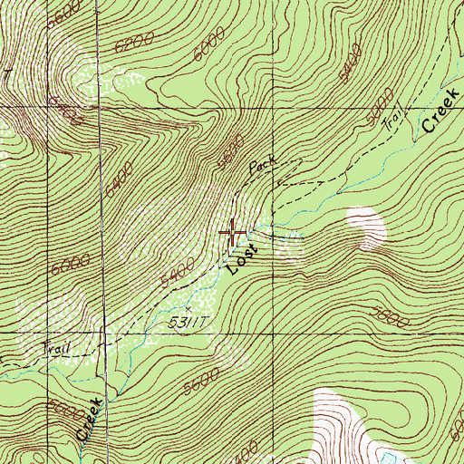 Topographic Map of Lost Creek Falls, MT