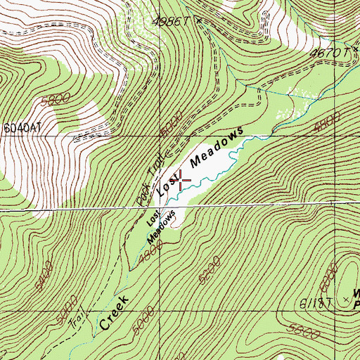 Topographic Map of Lost Meadows, MT