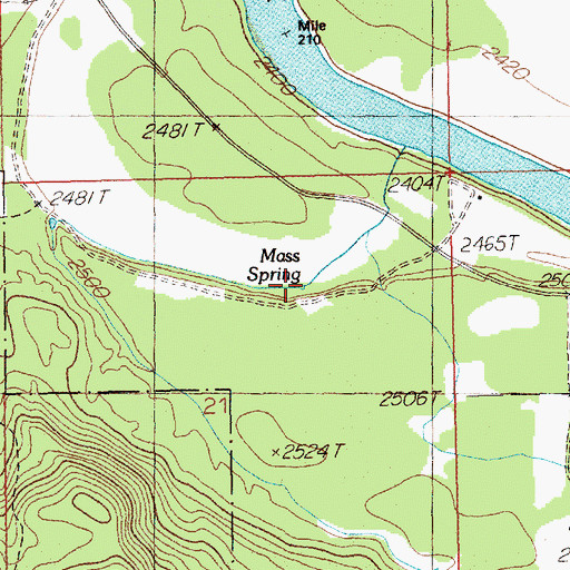 Topographic Map of Mass Spring, MT
