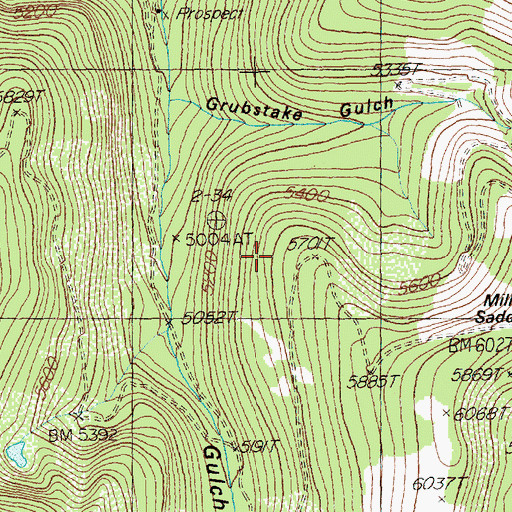 Topographic Map of Miller Saddle, MT