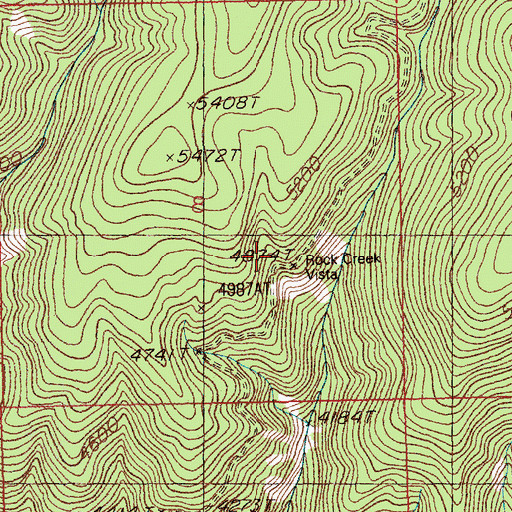 Topographic Map of Rock Creek Vista, MT