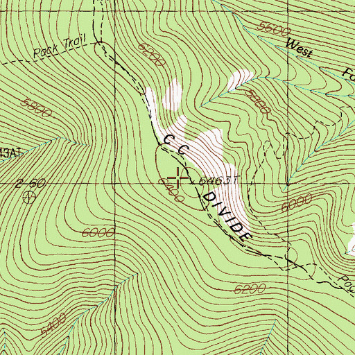 Topographic Map of C C Divide, MT