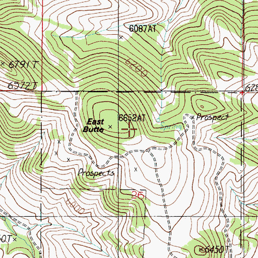 Topographic Map of East Butte, MT