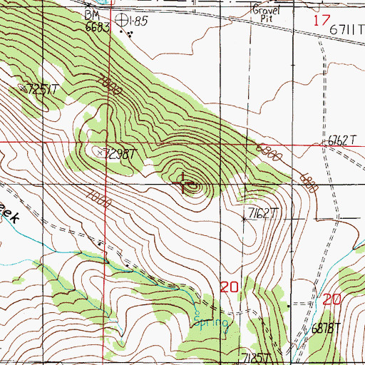 Topographic Map of Brays Butte, MT