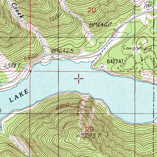Topographic Map of Earthquake Lake, MT