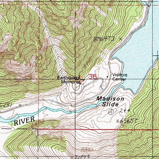 Topographic Map of Earthquake Memorial, MT
