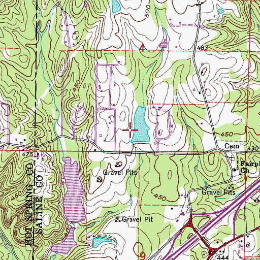 Topographic Map of Pathway Youth Camp Lake Dam, AR