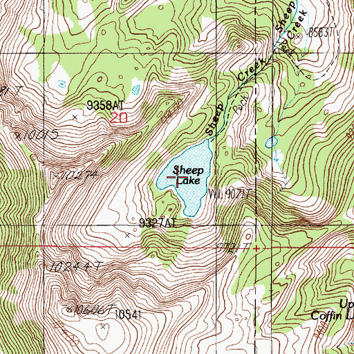 Topographic Map of Sheep Lake, MT