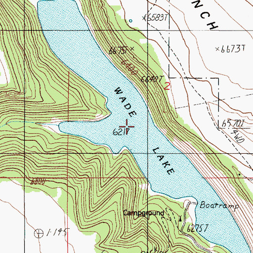 Topographic Map of Wade Lake, MT