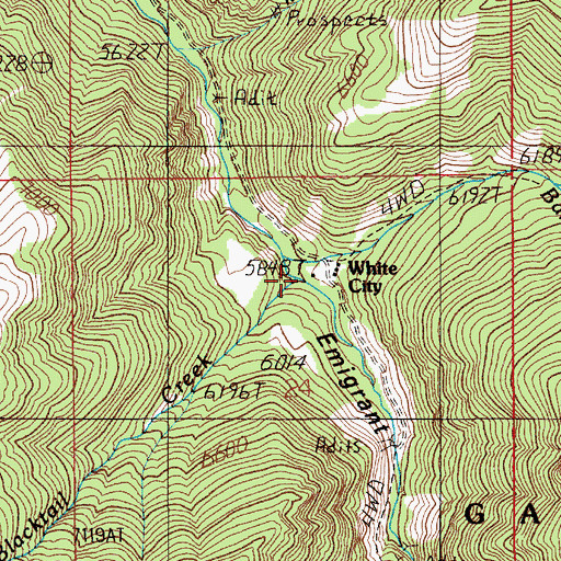 Topographic Map of Blacktail Creek, MT