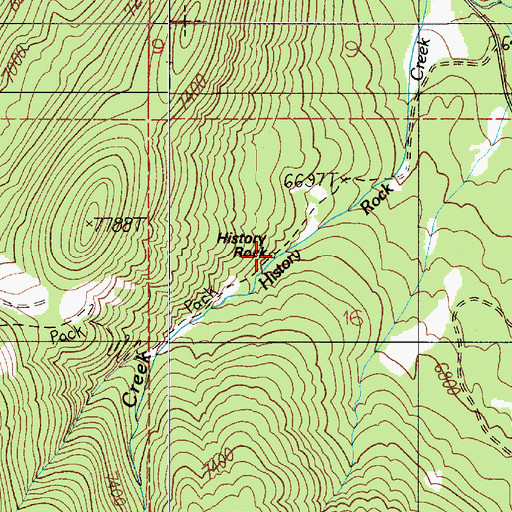 Topographic Map of History Rock, MT