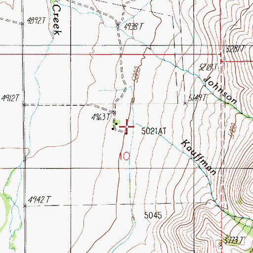 Topographic Map of Kauffman Creek, MT