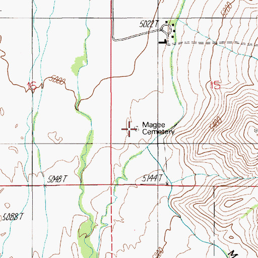 Topographic Map of Magee Cemetery, MT