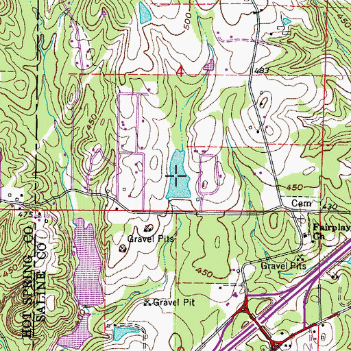 Topographic Map of Pathway Youth Camp Lake, AR