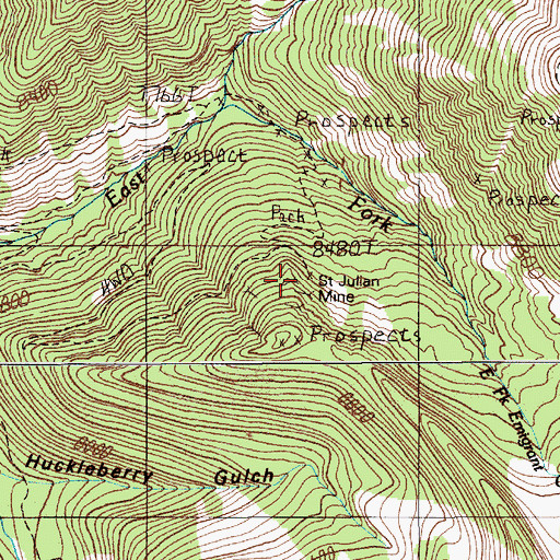 Topographic Map of Saint Julian Mine, MT
