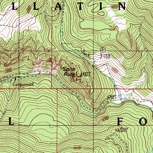 Topographic Map of Spire Rock, MT