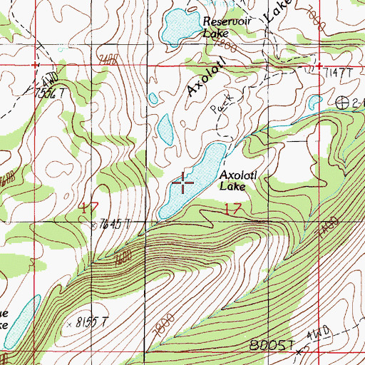 Topographic Map of Axolotl Lake, MT