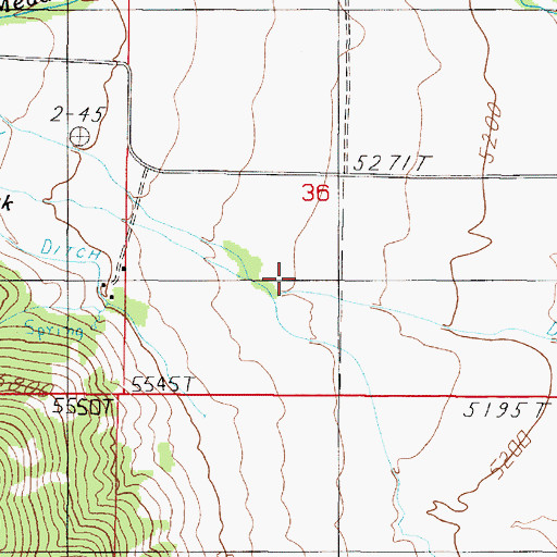Topographic Map of Birch Creek, MT