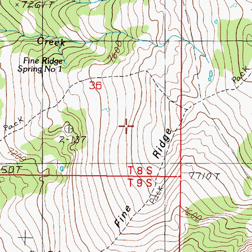 Topographic Map of Fine Ridge, MT