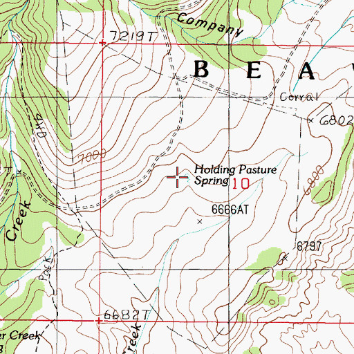 Topographic Map of Holding Pasture Spring, MT