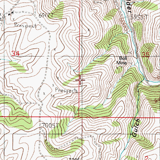 Topographic Map of Linder Gulch, MT