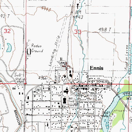Topographic Map of Madison Valley Medical Center, MT