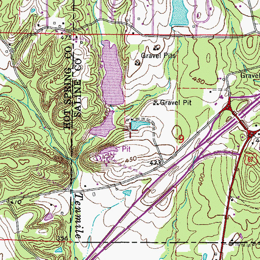 Topographic Map of Barr Lake Dam, AR