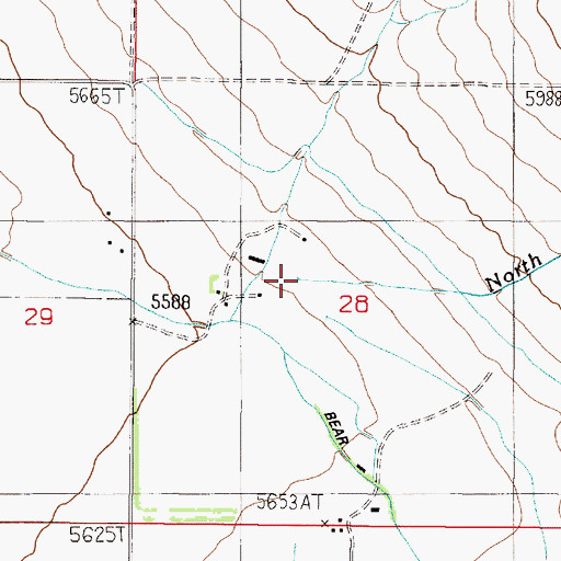 Topographic Map of North Fork Burger Creek, MT