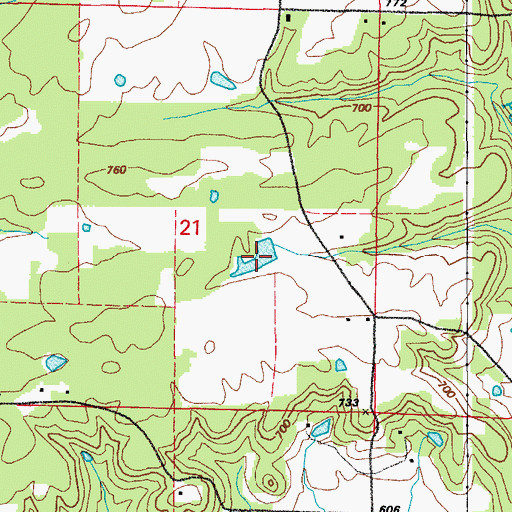 Topographic Map of Bivans Lake Dam, AR