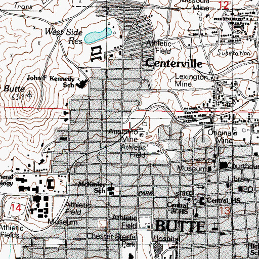 Topographic Map of Anselmo Mine, MT
