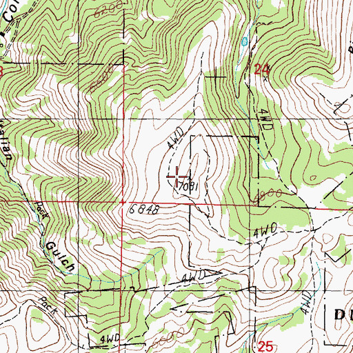 Topographic Map of Badlands, MT