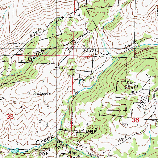 Topographic Map of Baker Spring, MT