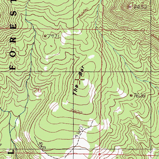 Topographic Map of The Bar, MT