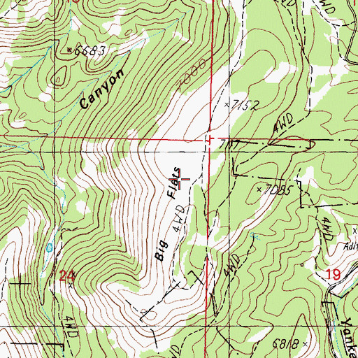 Topographic Map of Big Flats, MT