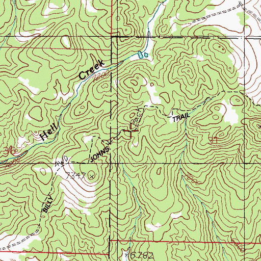 Topographic Map of Billy Johns Trail, MT