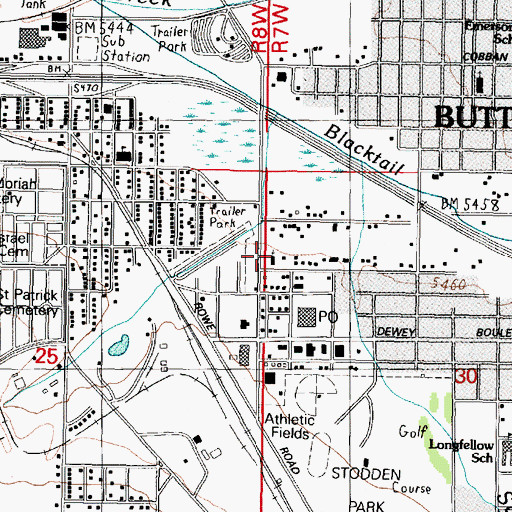 Topographic Map of Church of Christ, MT