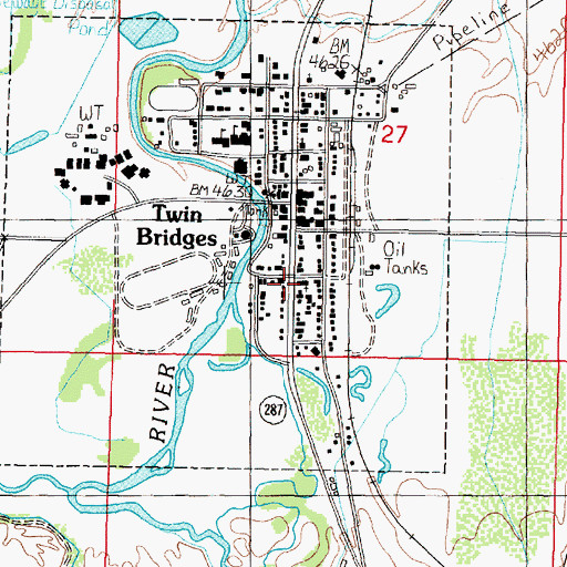 Topographic Map of Church of the Valley, MT