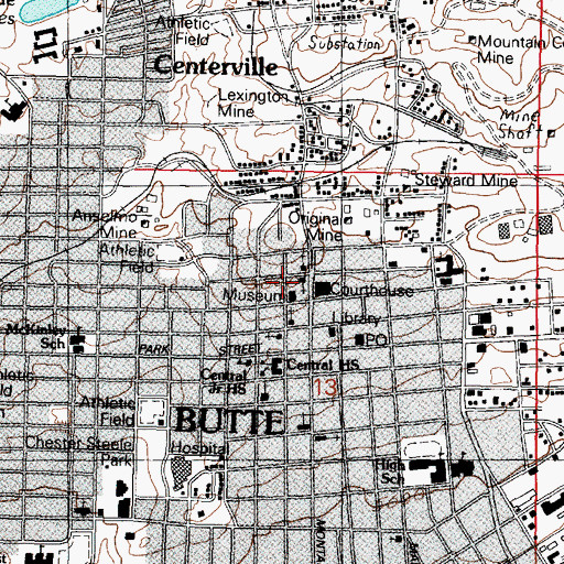 Topographic Map of First Church of Christ Scientist, MT
