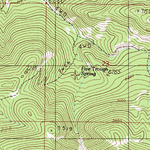 Topographic Map of Five Trough Spring, MT