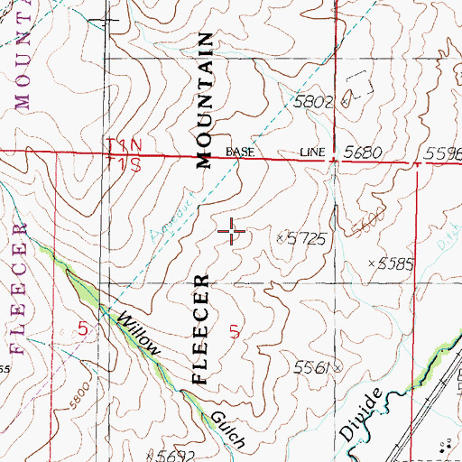 Topographic Map of Fleecer Mountain Wildlife Management Area, MT