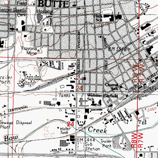 Topographic Map of Gold Hill Lutheran Church, MT