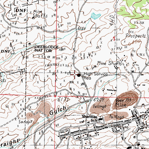 Topographic Map of High Service Reservoir, MT