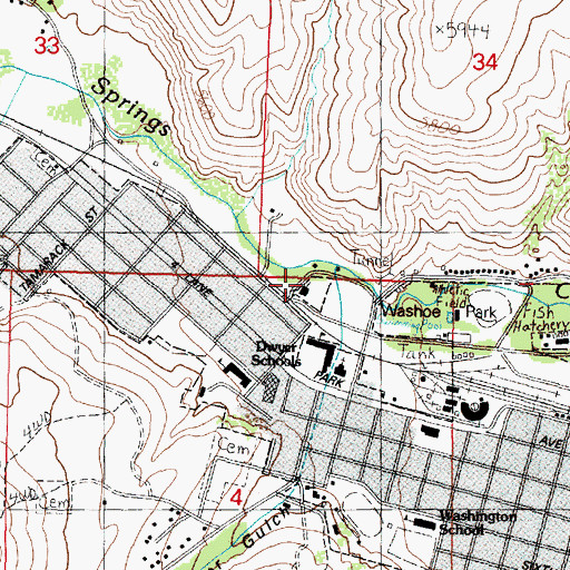 Topographic Map of Hope Lutheran Church, MT