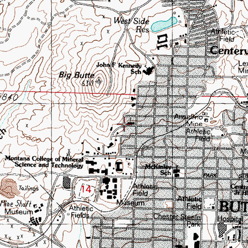 Topographic Map of Immaculate Conception Church, MT