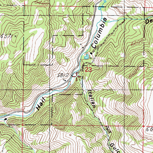 Topographic Map of Italian Gulch, MT